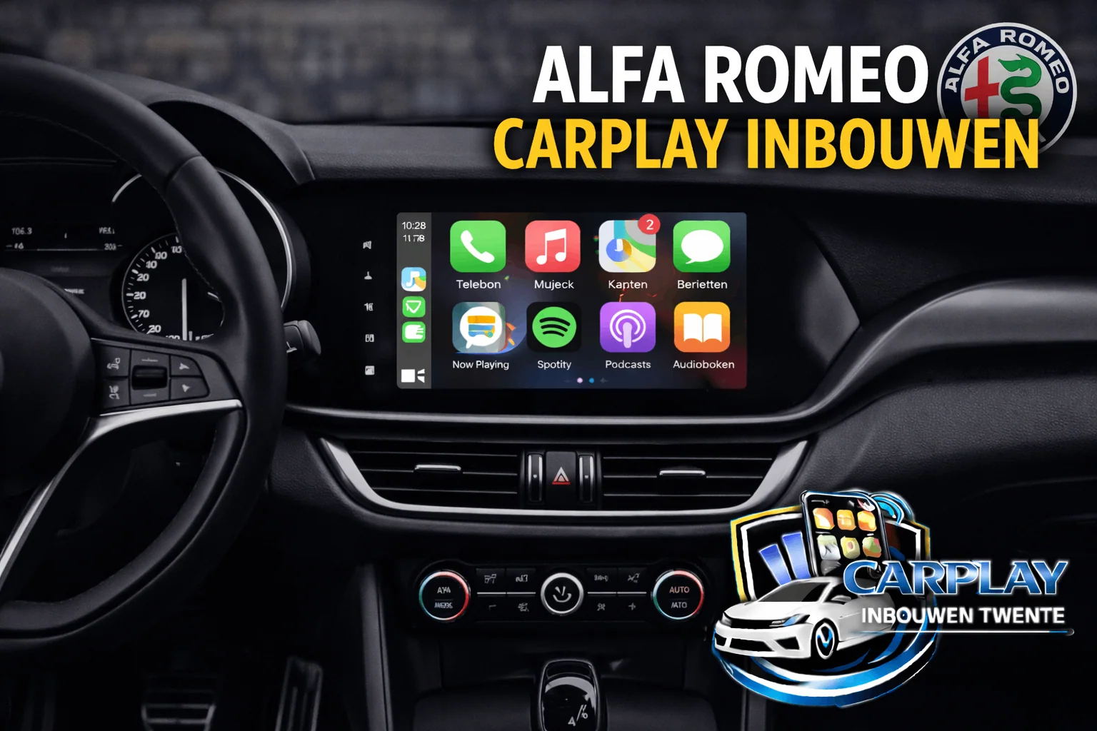 Alfa Romeo Giulietta interieur met nieuw Android navigatiesysteem