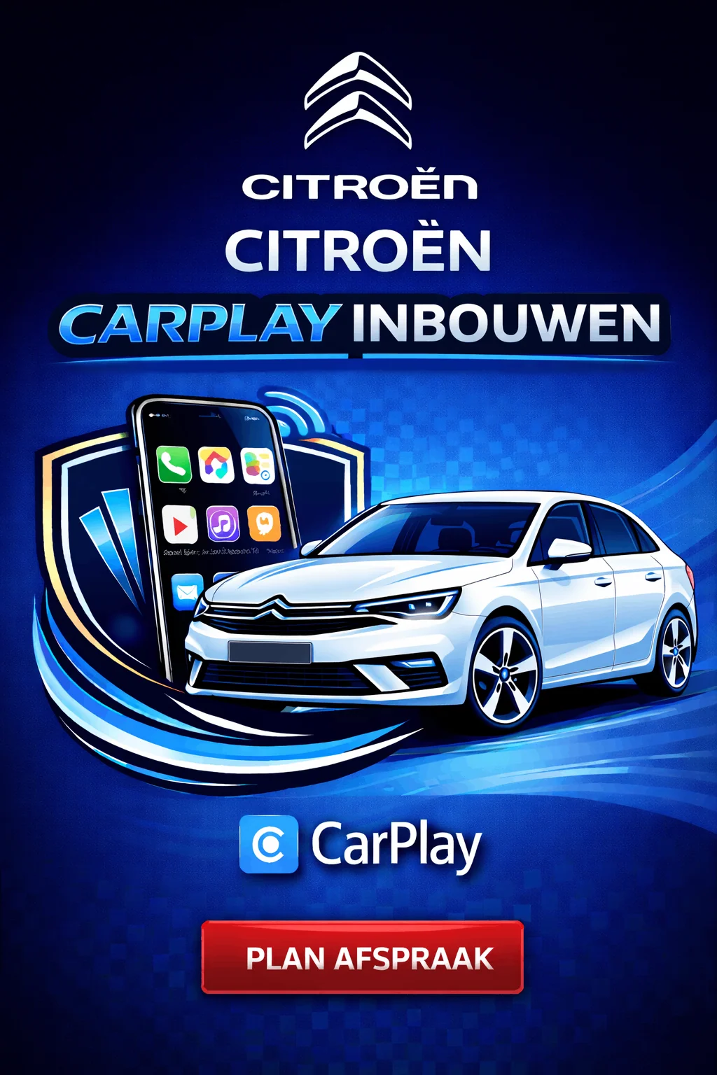 Modern Citroen C5 Aircross interieur met CarPlay