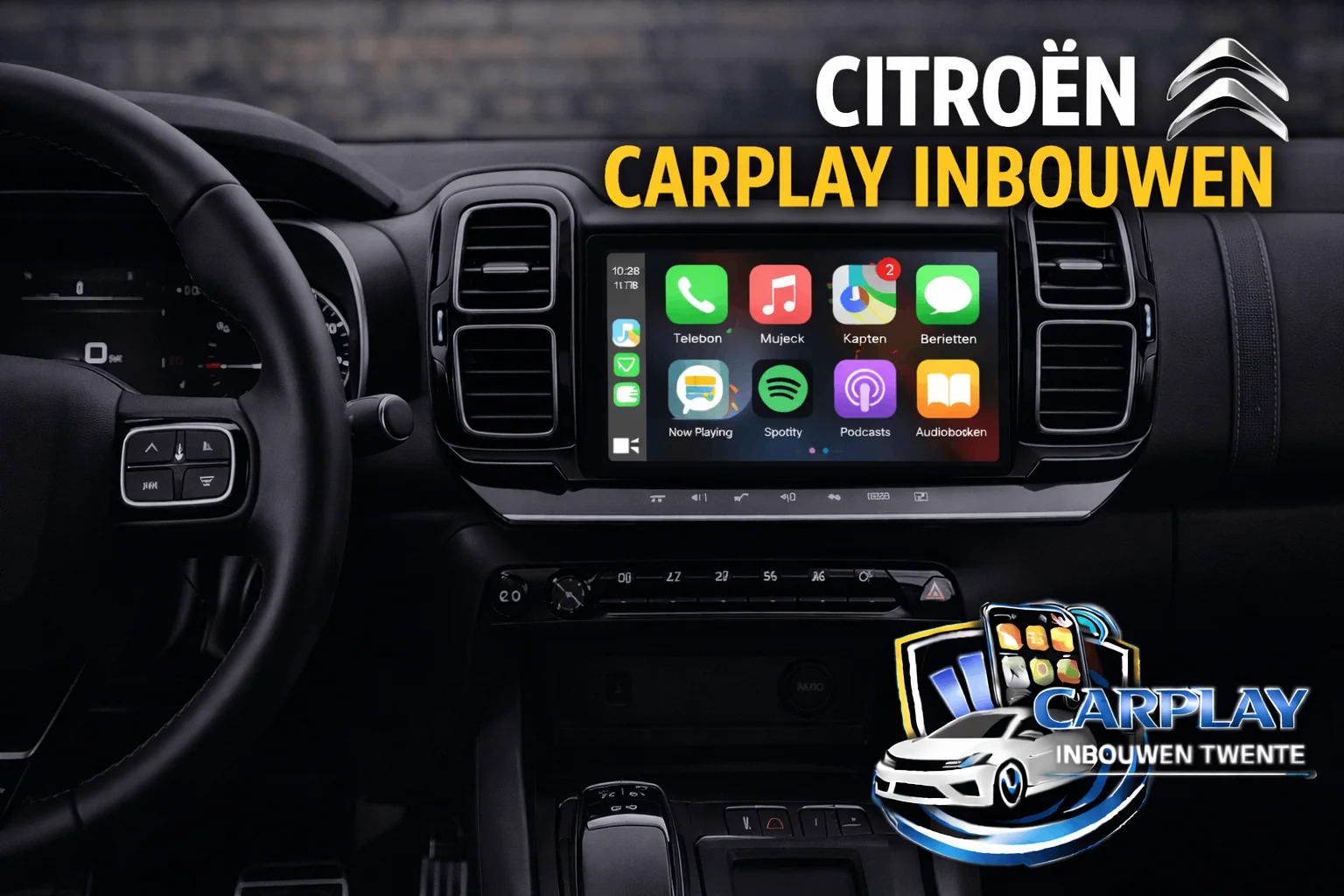 Citroen C4 Cactus touchscreen interface met CarPlay
