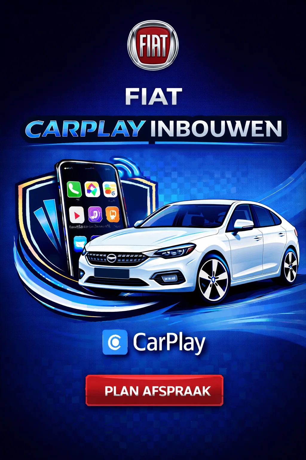 Stijlvol Fiat 500 interieur met modern touchscreen