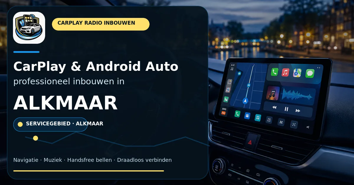 CarPlay en Android Auto inbouwen Alkmaar — CarPlay- en Android Auto-radio in een auto-interieur