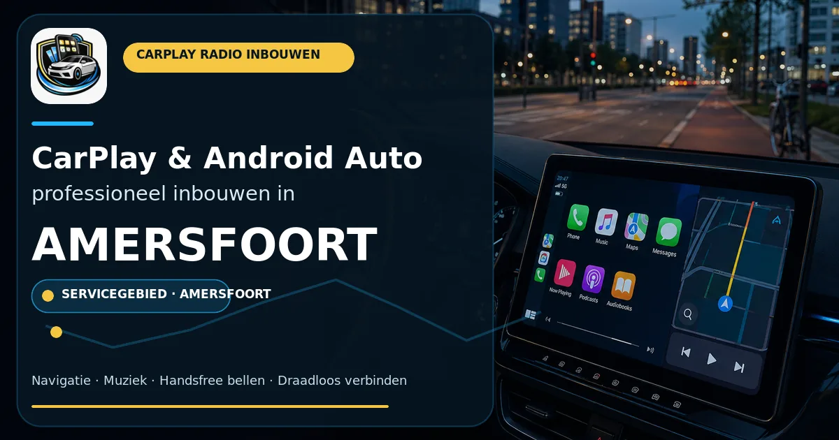 Parkeren en navigeren in de stad: CarPlay inbouwen Amersfoort — CarPlay- en Android Auto-radio in een auto-interieur