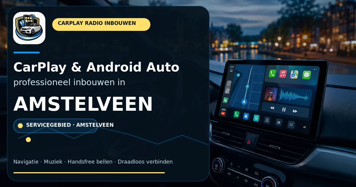 Groter scherm, meer overzicht: CarPlay inbouwen Amstelveen — CarPlay- en Android Auto-radio in een auto-interieur