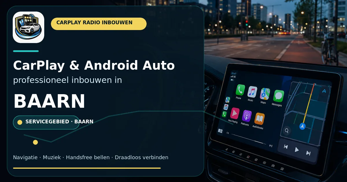 Rustiger rijden met de iPhone: CarPlay inbouwen in Baarn — CarPlay- en Android Auto-radio in een auto-interieur