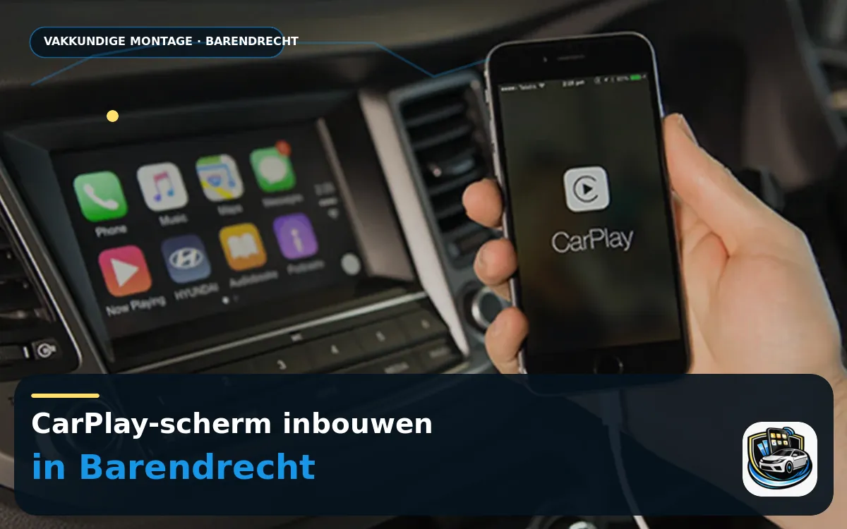Minder stress in de spits met CarPlay inbouwen in Barendrecht — CarPlay-scherm en smartphone tijdens gebruik