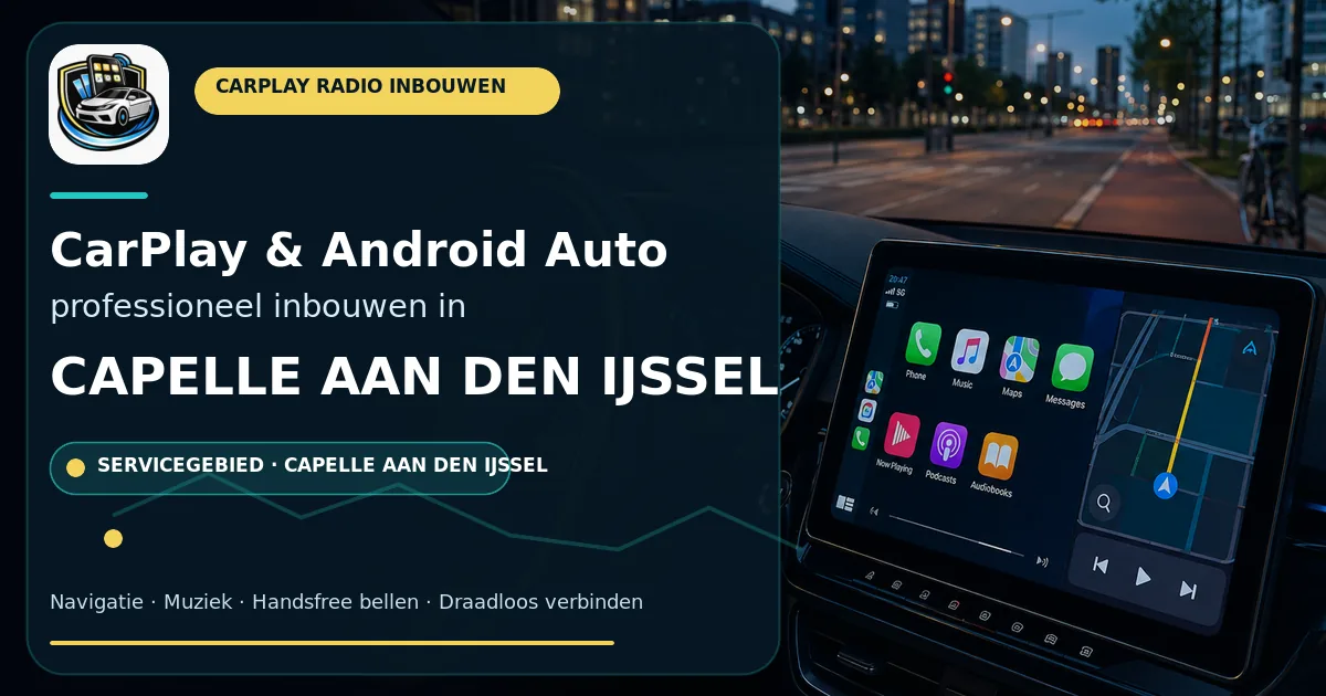 Stadsverkeer zonder gedoe: CarPlay inbouwen Capelle aan den IJssel — CarPlay- en Android Auto-radio in een auto-interieur