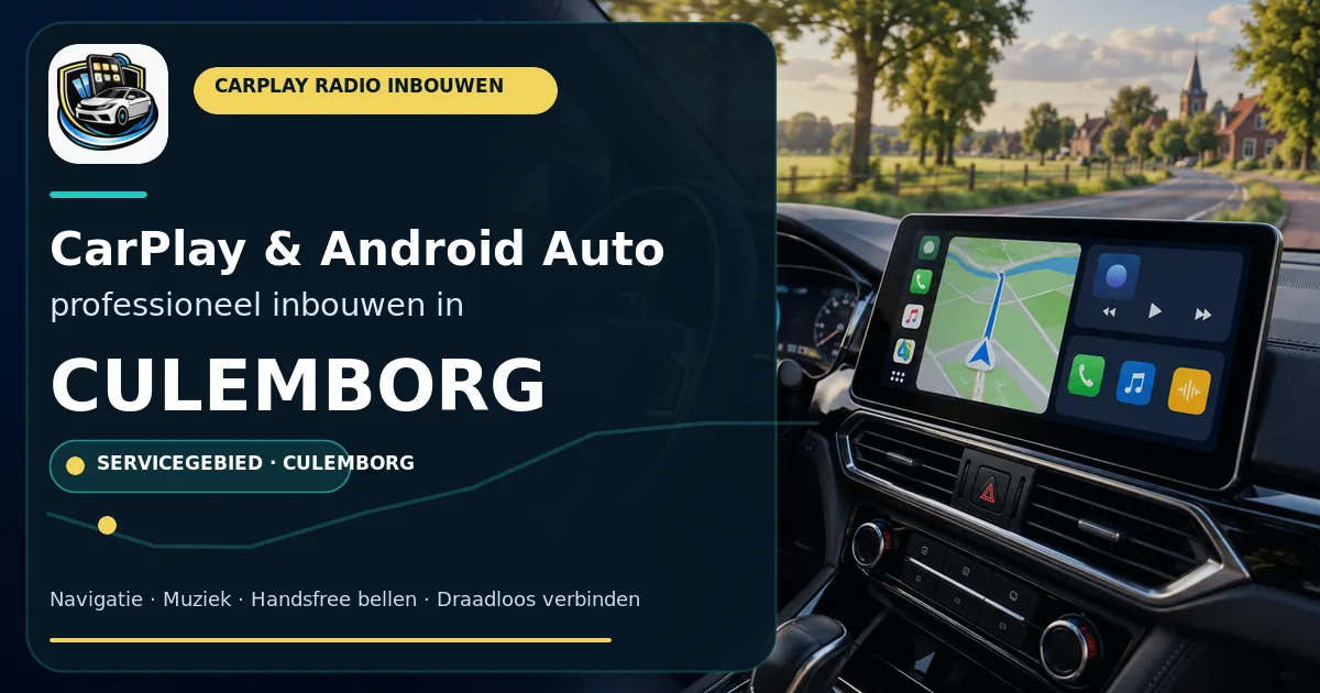 Net een occasion gekocht? CarPlay inbouwen in Culemborg — CarPlay- en Android Auto-radio in een auto-interieur