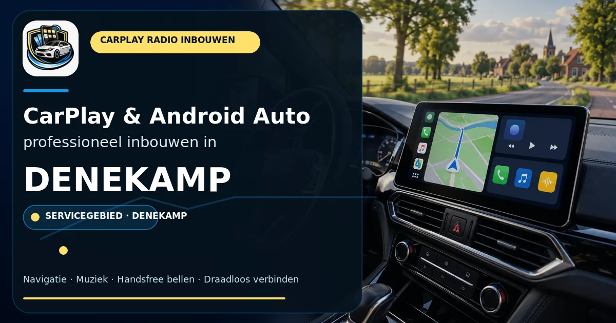 CarPlay inbouwen Denekamp — CarPlay- en Android Auto-radio in een auto-interieur