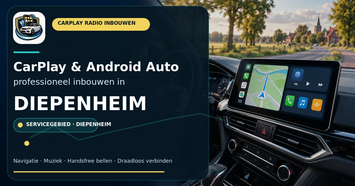 CarPlay inbouwen Diepenheim — CarPlay- en Android Auto-radio in een auto-interieur