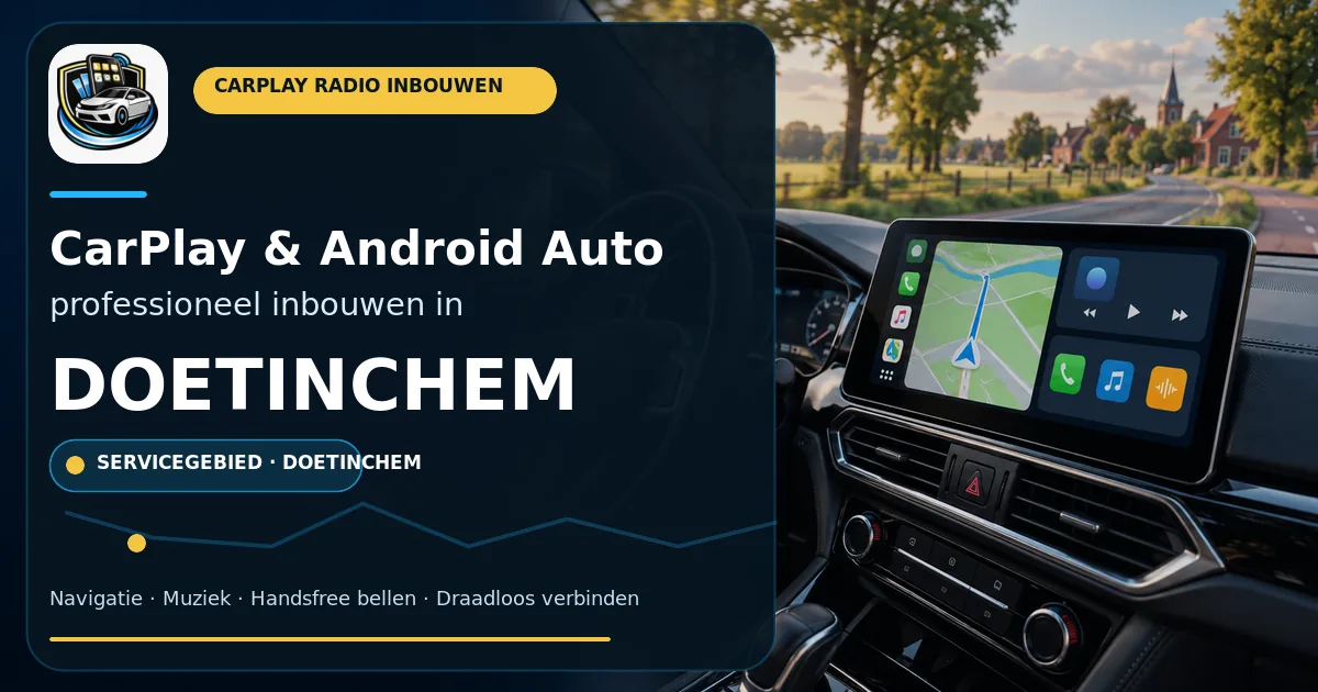 CarPlay inbouwen Doetinchem — CarPlay- en Android Auto-radio in een auto-interieur