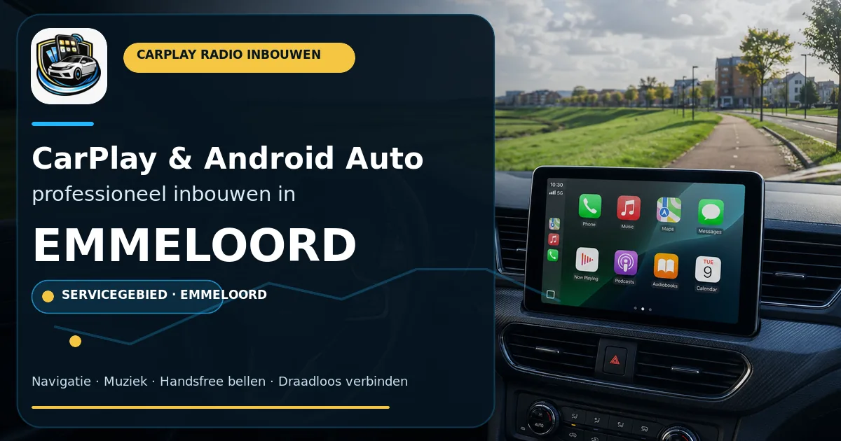 CarPlay scherm laten inbouwen Emmeloord — CarPlay- en Android Auto-radio in een auto-interieur