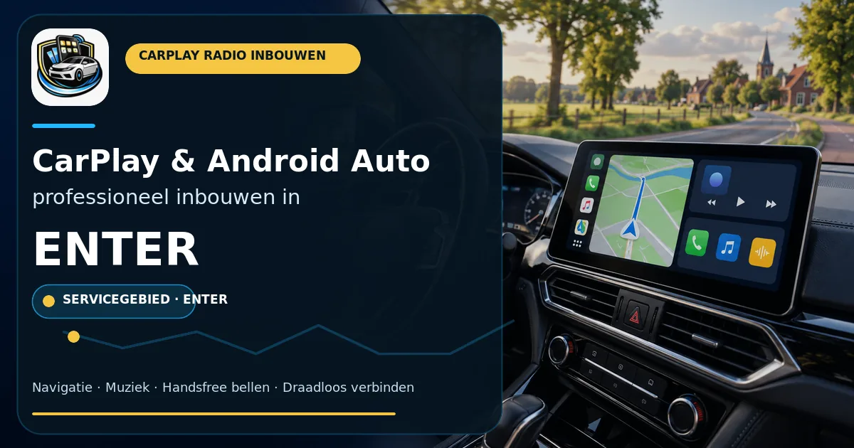 CarPlay inbouwen Enter — CarPlay- en Android Auto-radio in een auto-interieur