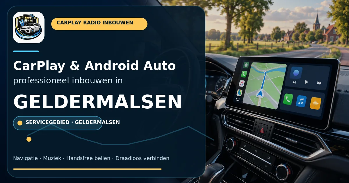 Zelf een scherm gekocht? CarPlay inbouwen in Geldermalsen — CarPlay- en Android Auto-radio in een auto-interieur