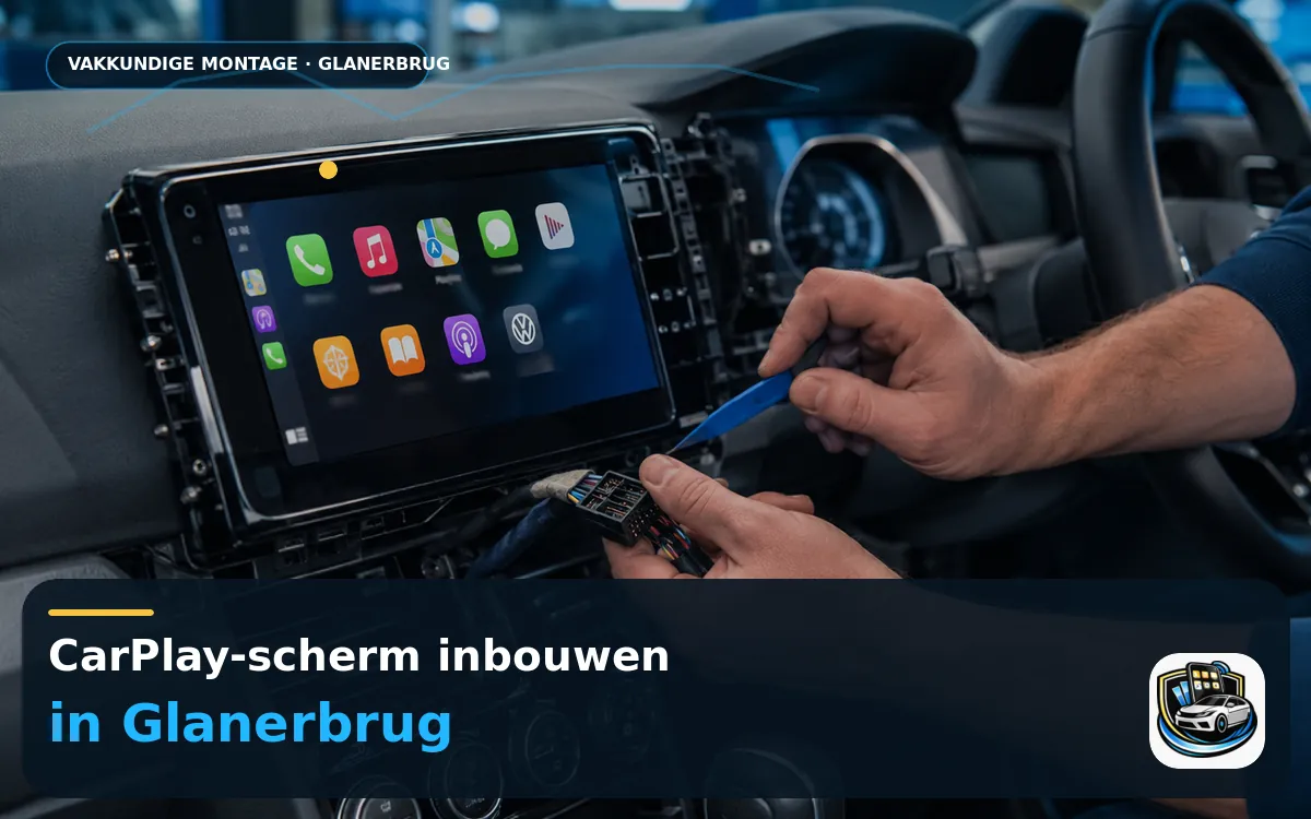 CarPlay inbouwen Glanerbrug — CarPlay-scherm en smartphone tijdens gebruik