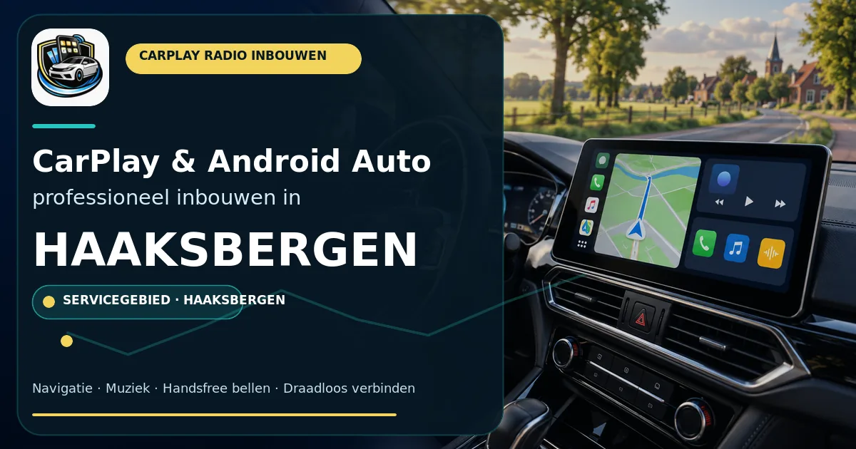 CarPlay inbouwen Haaksbergen — CarPlay- en Android Auto-radio in een auto-interieur