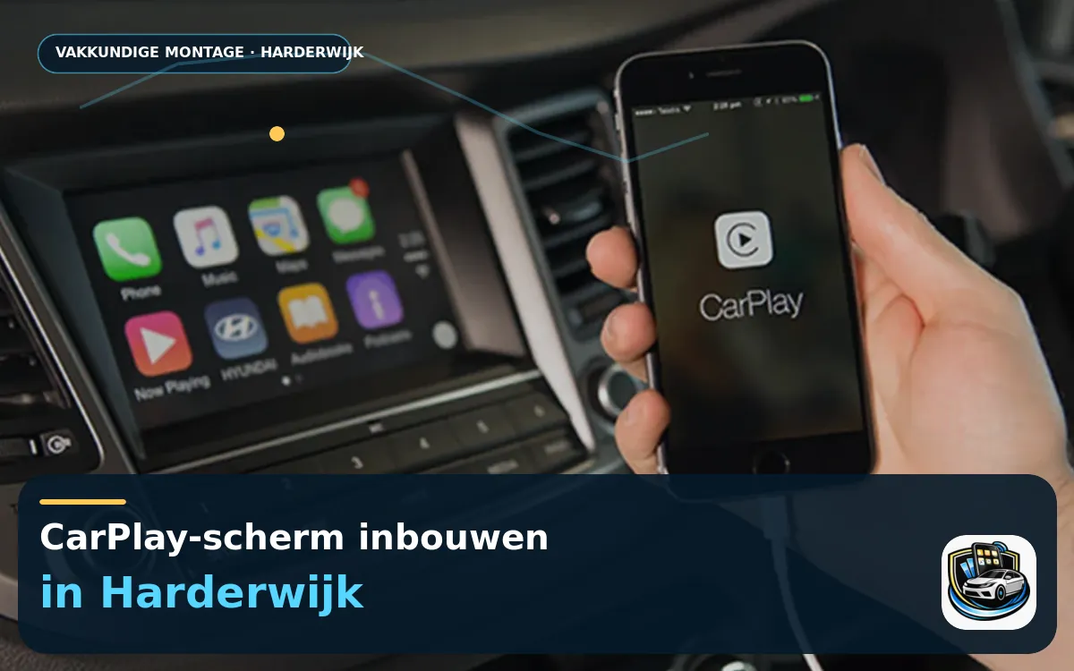 Druk in het verkeer? Regel CarPlay inbouwen in Harderwijk — CarPlay-scherm en smartphone tijdens gebruik