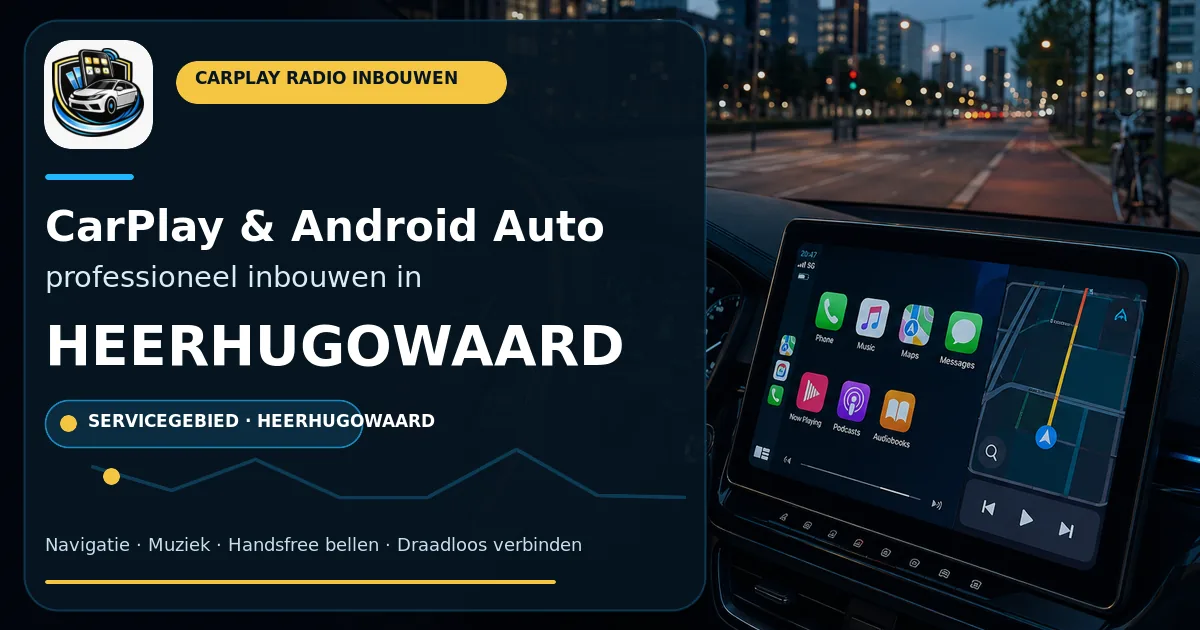 CarPlay scherm laten inbouwen Heerhugowaard — CarPlay- en Android Auto-radio in een auto-interieur
