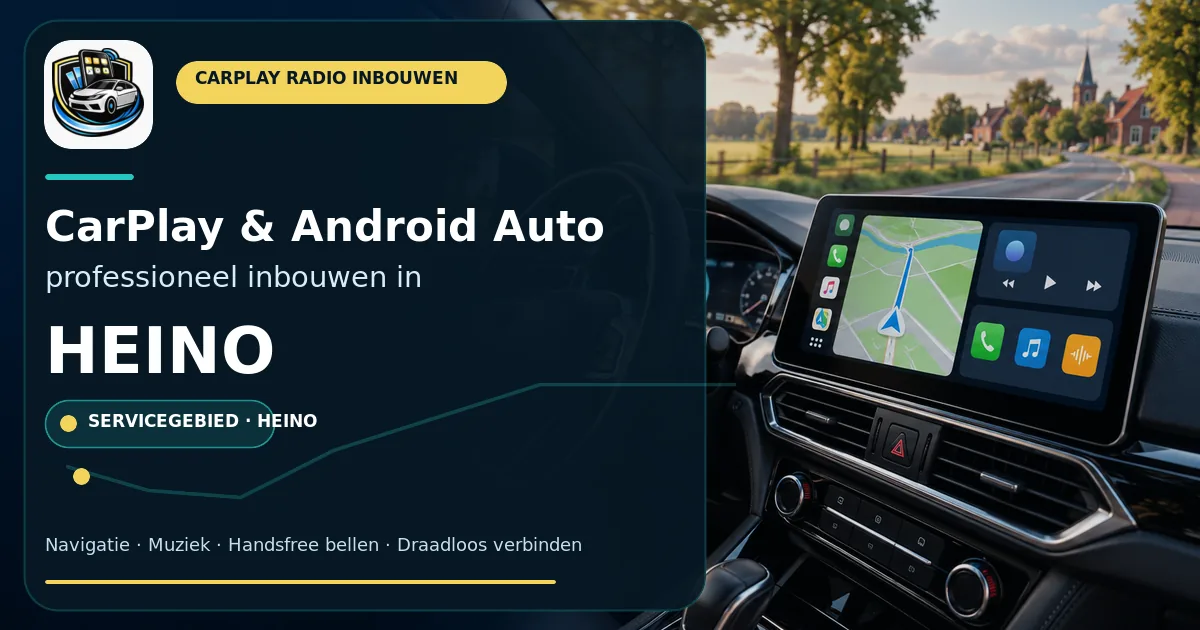 CarPlay inbouwen Heino — CarPlay- en Android Auto-radio in een auto-interieur