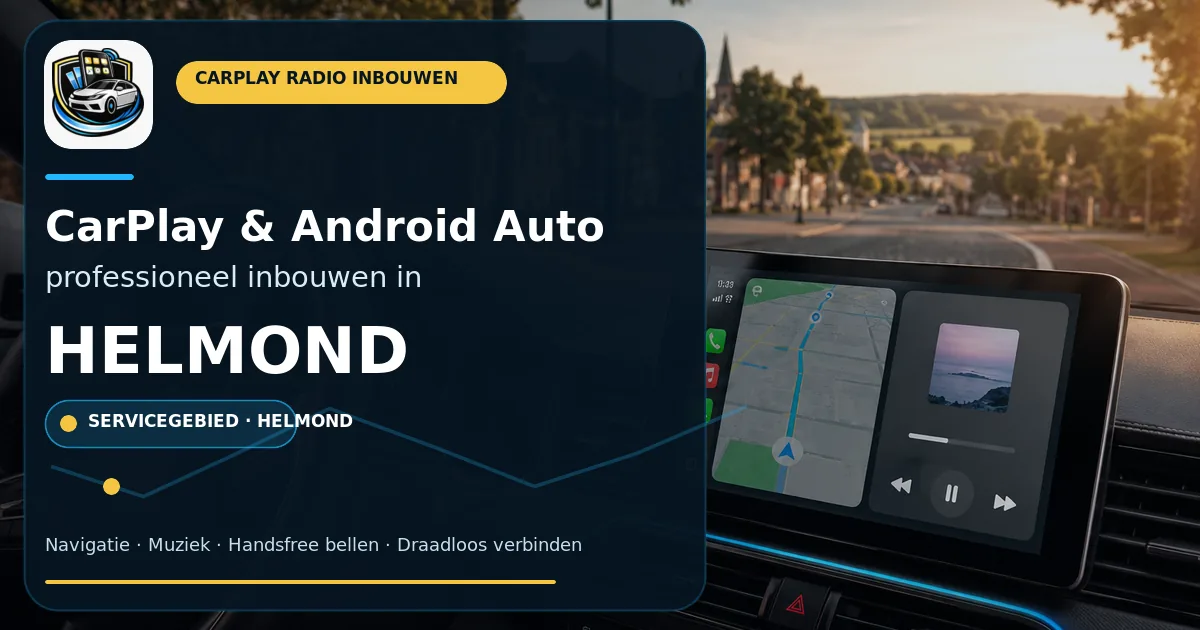 CarPlay en Android Auto inbouwen Helmond — CarPlay- en Android Auto-radio in een auto-interieur
