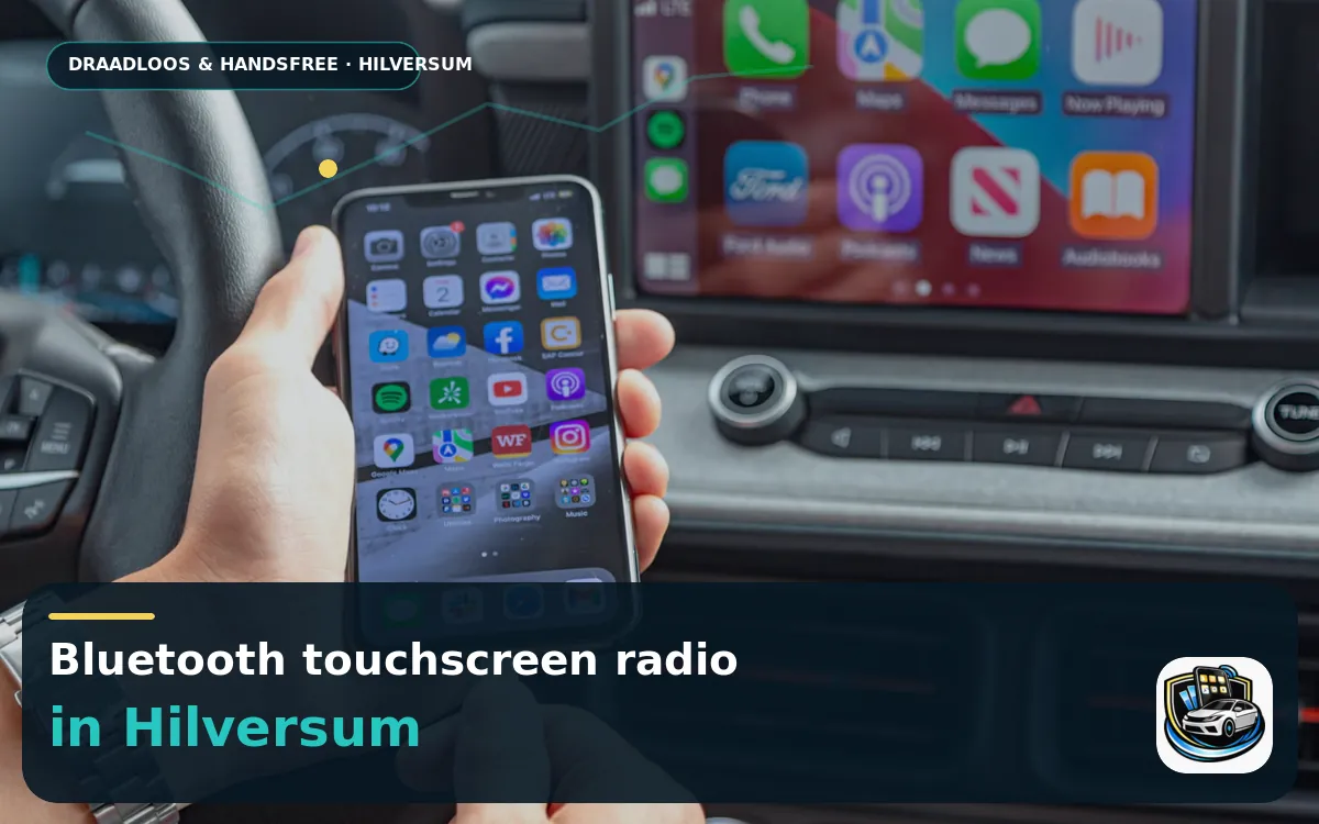 Rijden door de stad met CarPlay inbouwen in Hilversum — Bluetooth touchscreen radio en handsfree bediening