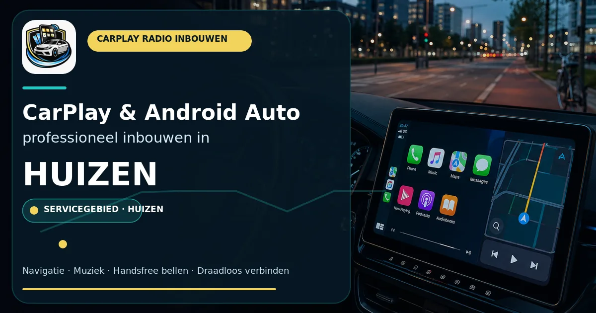 CarPlay inbouwen in Huizen voor iPhone en Android in één auto — CarPlay- en Android Auto-radio in een auto-interieur