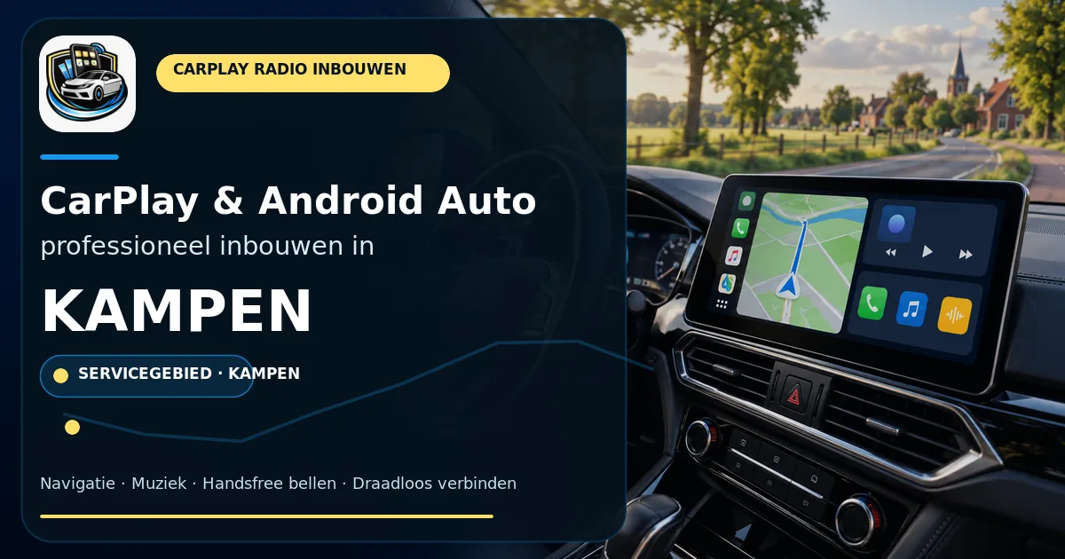 CarPlay inbouwen Kampen — CarPlay- en Android Auto-radio in een auto-interieur