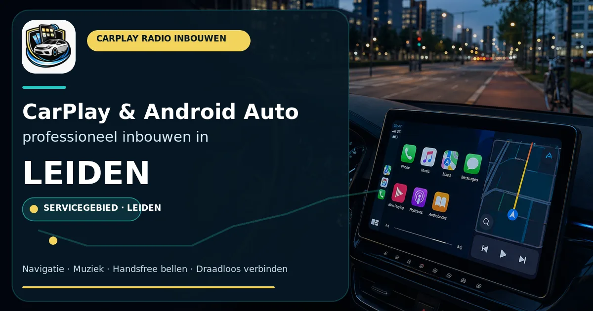 Wegwijs in de stad dankzij CarPlay inbouwen in Leiden — CarPlay- en Android Auto-radio in een auto-interieur