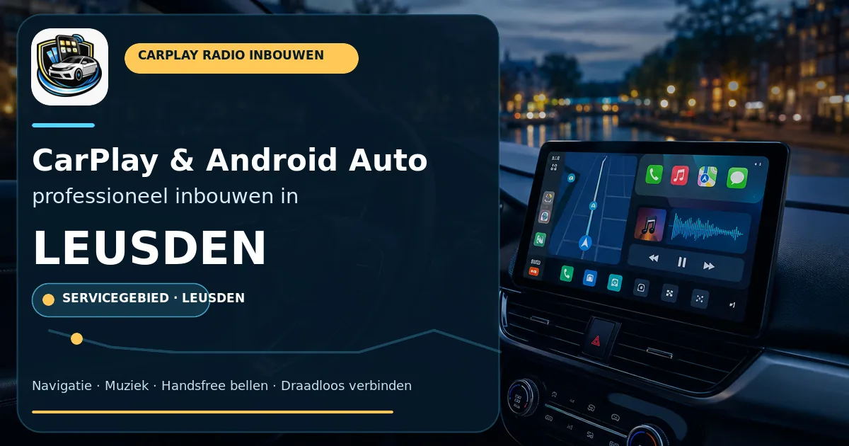 Uw eerste auto bijwerken met CarPlay inbouwen in Leusden — CarPlay- en Android Auto-radio in een auto-interieur
