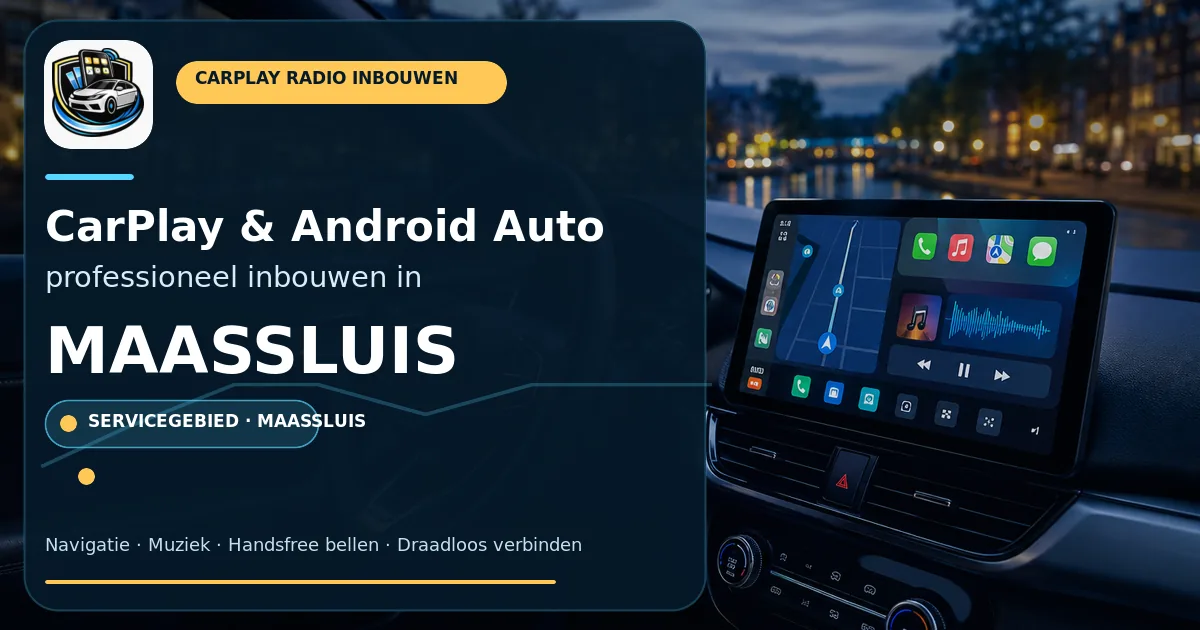 Touchscreen met CarPlay inbouwen Maassluis — CarPlay- en Android Auto-radio in een auto-interieur
