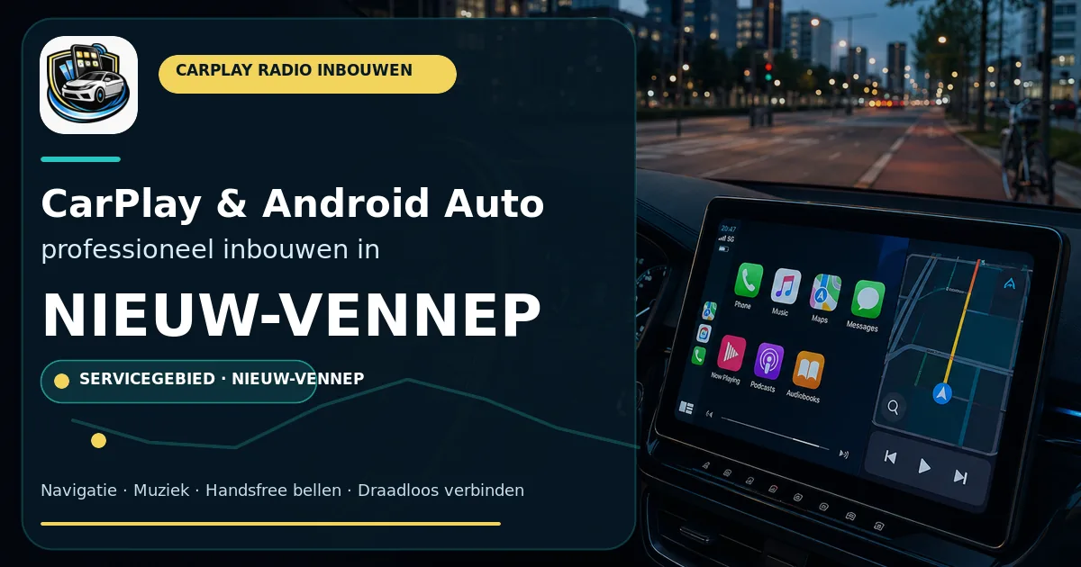 Elke dag in de auto? Zo werkt CarPlay inbouwen in Nieuw-Vennep — CarPlay- en Android Auto-radio in een auto-interieur