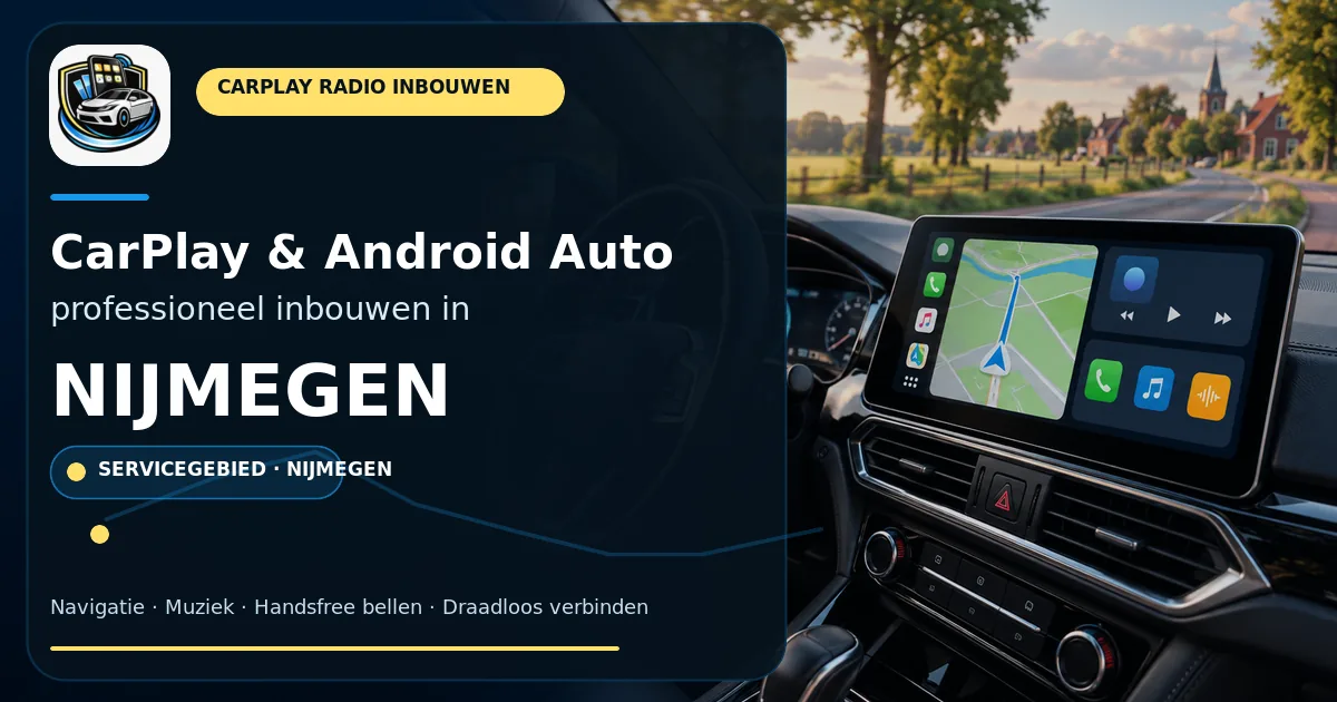 CarPlay inbouwen Nijmegen — CarPlay- en Android Auto-radio in een auto-interieur