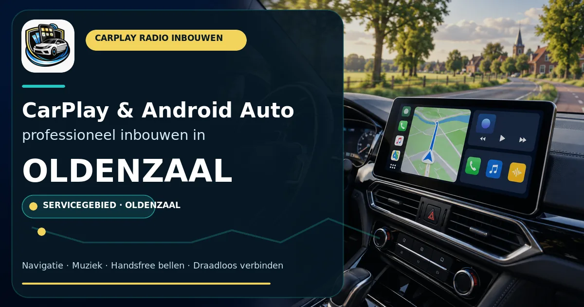 CarPlay inbouwen Oldenzaal — CarPlay- en Android Auto-radio in een auto-interieur