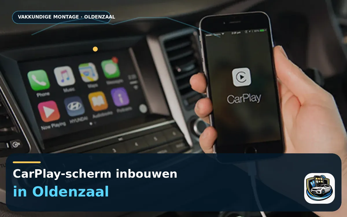 CarPlay inbouwen Oldenzaal — CarPlay-scherm en smartphone tijdens gebruik