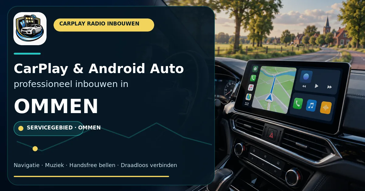 CarPlay inbouwen Ommen — CarPlay- en Android Auto-radio in een auto-interieur