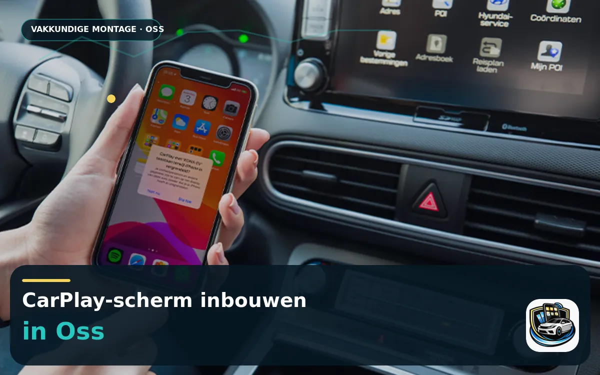 Meer comfort in de stad met CarPlay inbouwen in Oss — CarPlay-scherm en smartphone tijdens gebruik