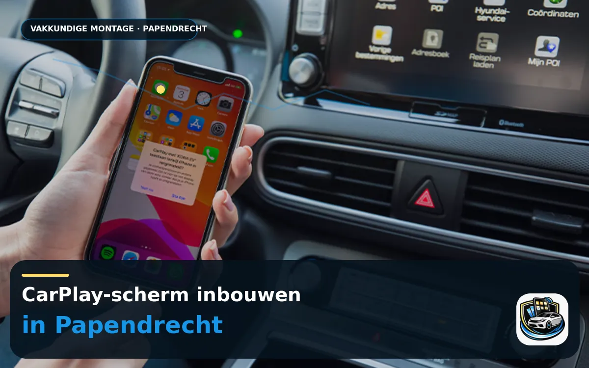 Handsfree door de spits: CarPlay inbouwen in Papendrecht — CarPlay-scherm en smartphone tijdens gebruik