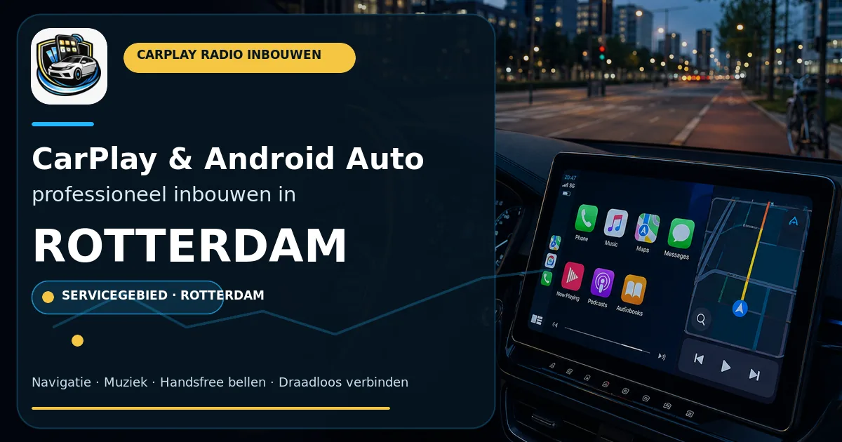 Stilstaan op de ring? CarPlay inbouwen in Rotterdam — CarPlay- en Android Auto-radio in een auto-interieur