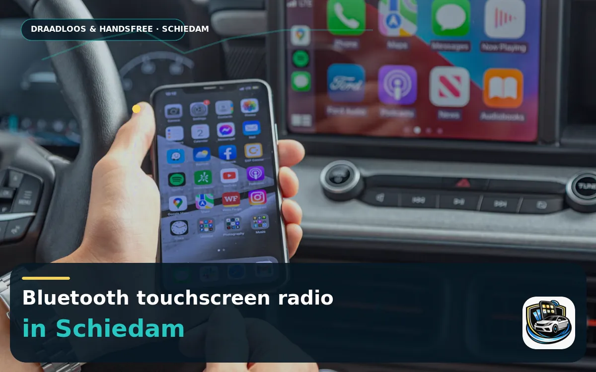 CarPlay en Android Auto inbouwen Schiedam — Bluetooth touchscreen radio en handsfree bediening