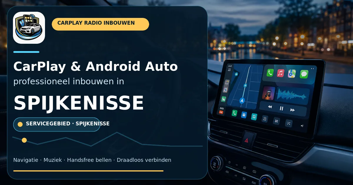 CarPlay en Android Auto inbouwen Spijkenisse — CarPlay- en Android Auto-radio in een auto-interieur