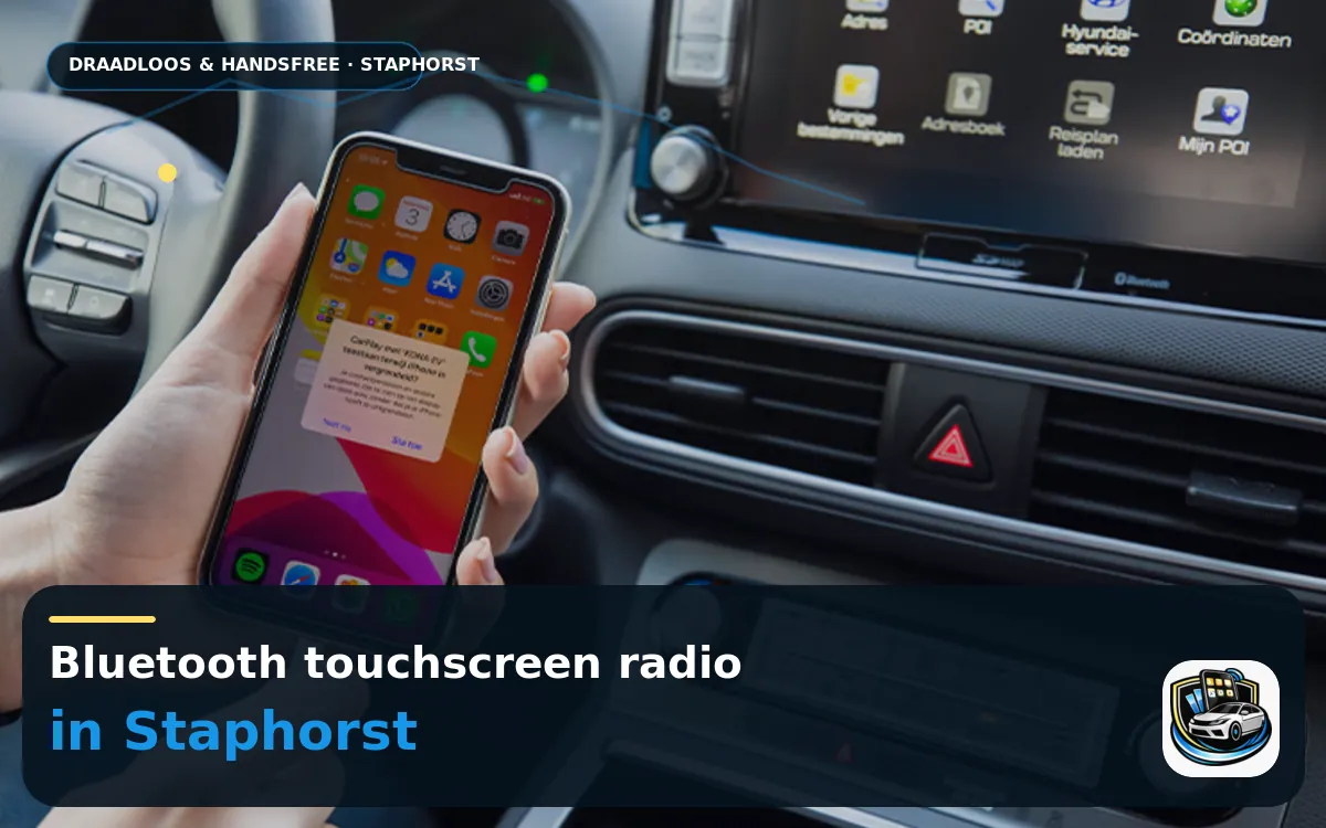 CarPlay inbouwen Staphorst — Bluetooth touchscreen radio en handsfree bediening