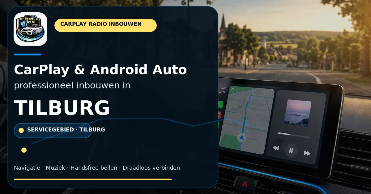 CarPlay en Android Auto inbouwen Tilburg — CarPlay- en Android Auto-radio in een auto-interieur