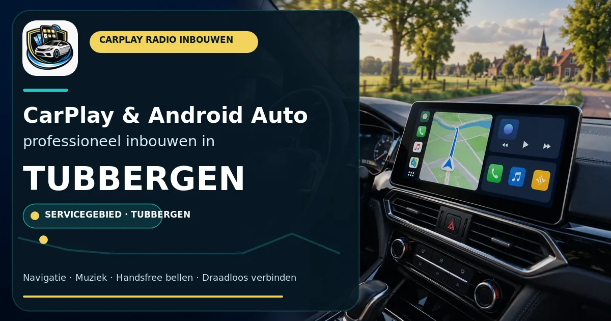 CarPlay inbouwen Tubbergen — CarPlay- en Android Auto-radio in een auto-interieur