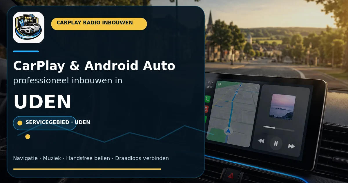 Touchscreen met CarPlay inbouwen Uden — CarPlay- en Android Auto-radio in een auto-interieur