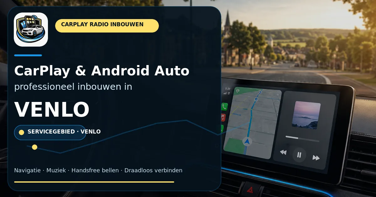 CarPlay en Android Auto inbouwen Venlo — CarPlay- en Android Auto-radio in een auto-interieur