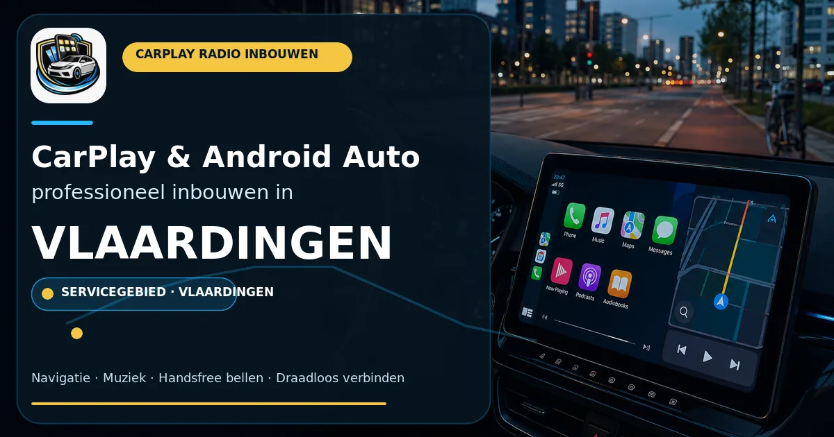 CarPlay scherm laten inbouwen Vlaardingen — CarPlay- en Android Auto-radio in een auto-interieur