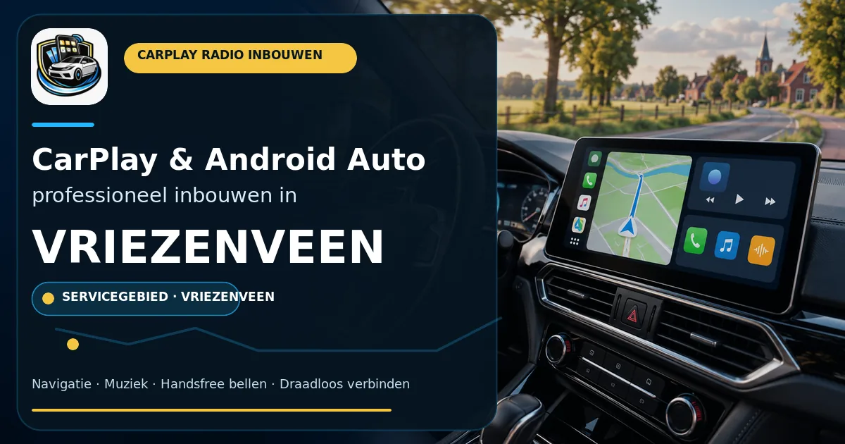 CarPlay inbouwen Vriezenveen — CarPlay- en Android Auto-radio in een auto-interieur