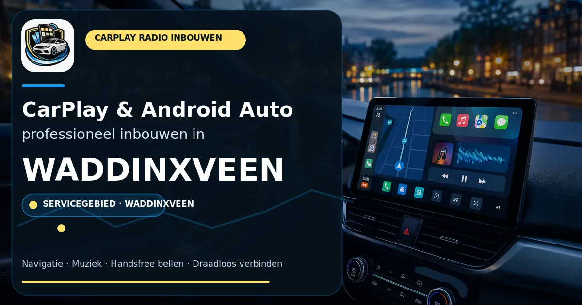 Rustiger door de spits met CarPlay inbouwen in Waddinxveen — CarPlay- en Android Auto-radio in een auto-interieur