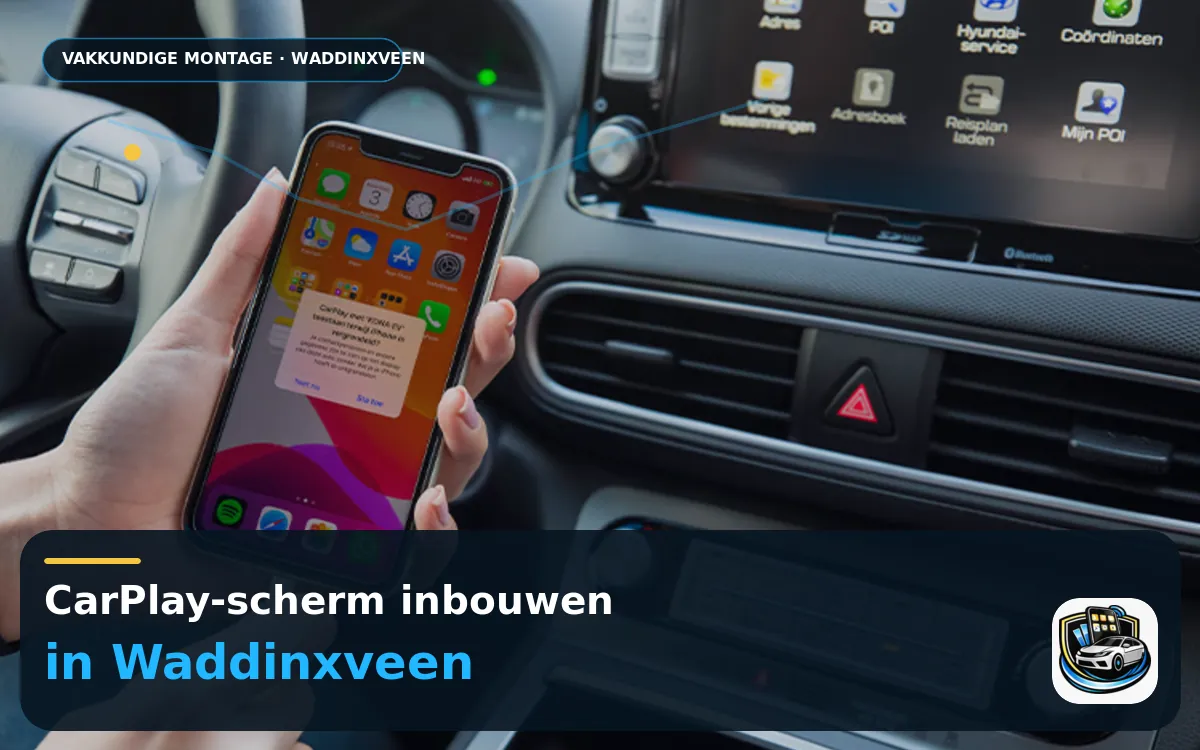 Rustiger door de spits met CarPlay inbouwen in Waddinxveen — CarPlay-scherm en smartphone tijdens gebruik
