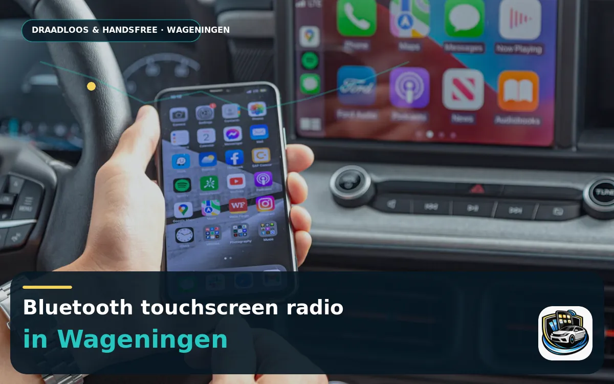 Eigen scherm laten plaatsen? CarPlay inbouwen Wageningen — Bluetooth touchscreen radio en handsfree bediening