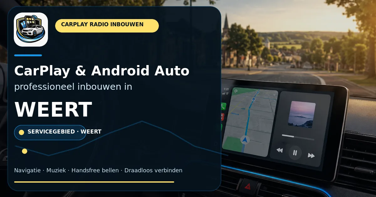 CarPlay scherm laten inbouwen Weert — CarPlay- en Android Auto-radio in een auto-interieur